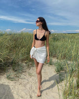 take me to the beach white sarong made from oeko tex standard linen